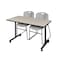 Kobe Rectangle Tables > Training Tables > Kobe Mobile Table & Chair Sets, 48 W, 24 L, 29 H, Maple MKTRCC4824PL44GY - alternate 1